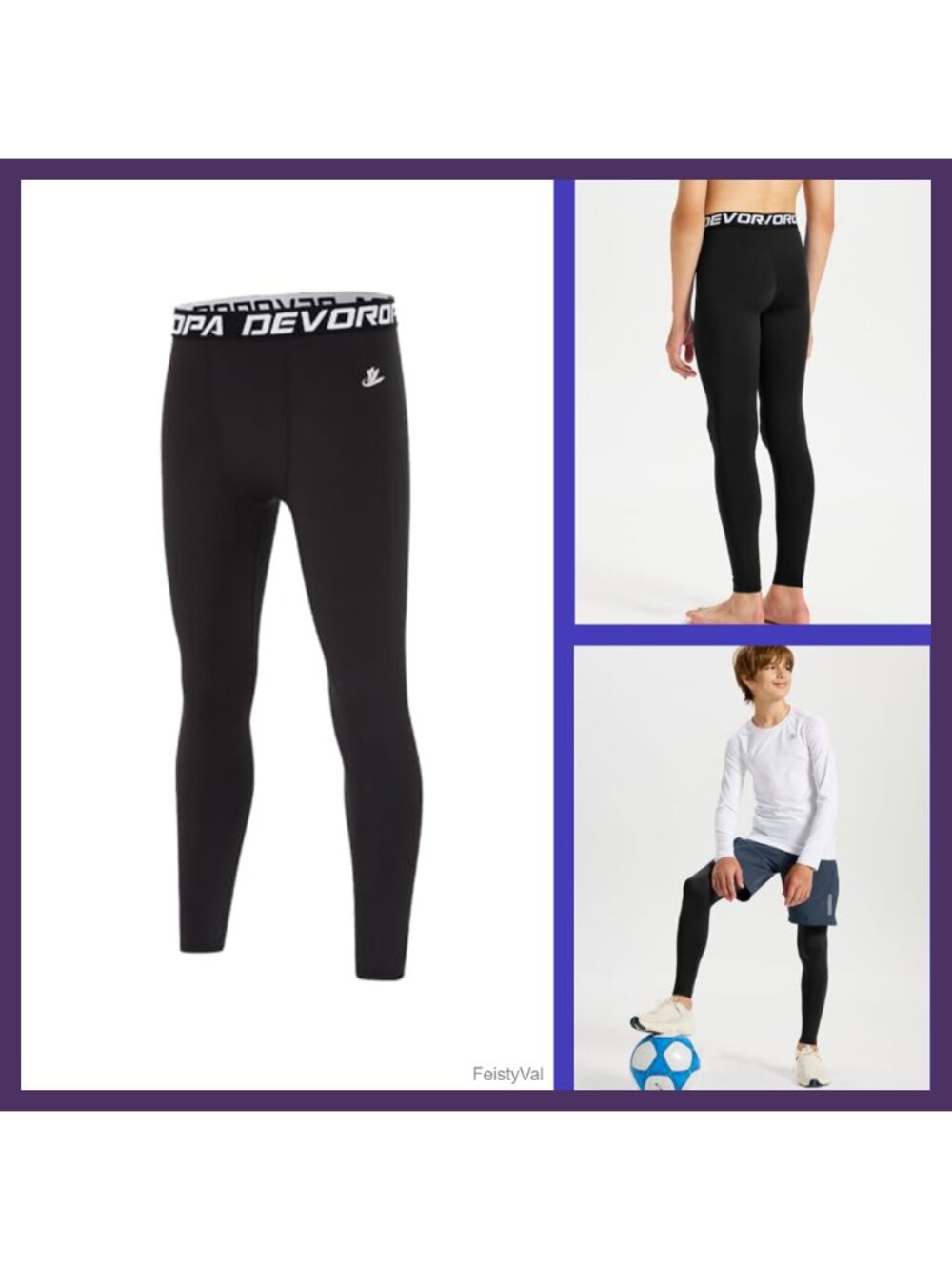 Boys Compression Pants Youth Base Layer Leggings Athletic Tights